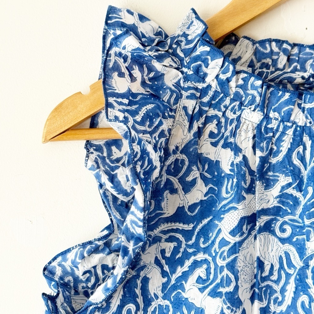 The Fox and the Mermaid Blue Calla Ruffle Dress Size M - Picture 8 of 13